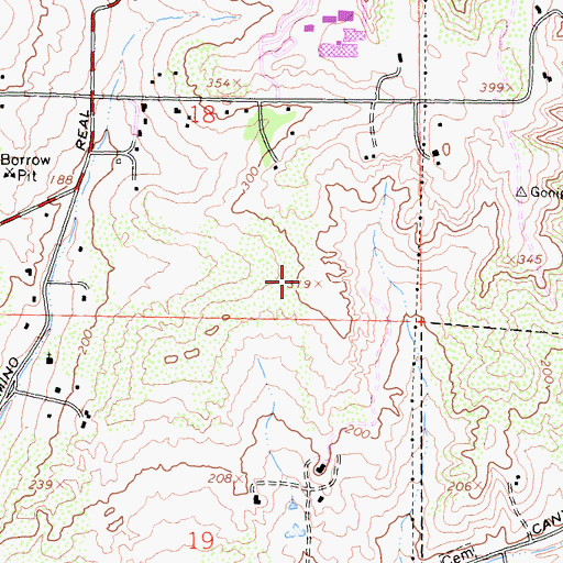 Topographic Map of Carmel Valley Branch San Diego County Library, CA