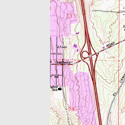 Topographic Map of Del Mar Heights Shopping Center, CA