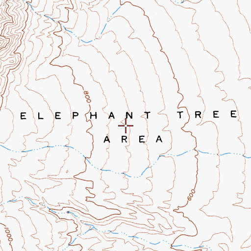 Topographic Map of Elephant Trees Nature Trail, CA