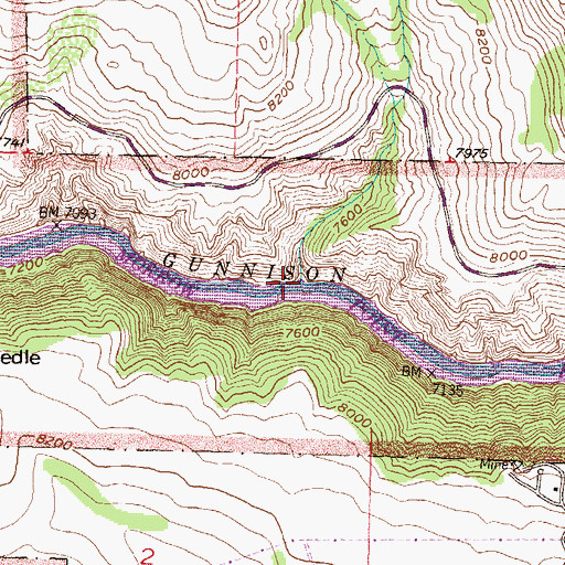 Topographic Map of Corral Creek, CO