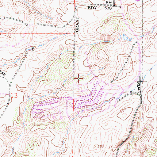 Topographic Map of Twin Trails Park, CA