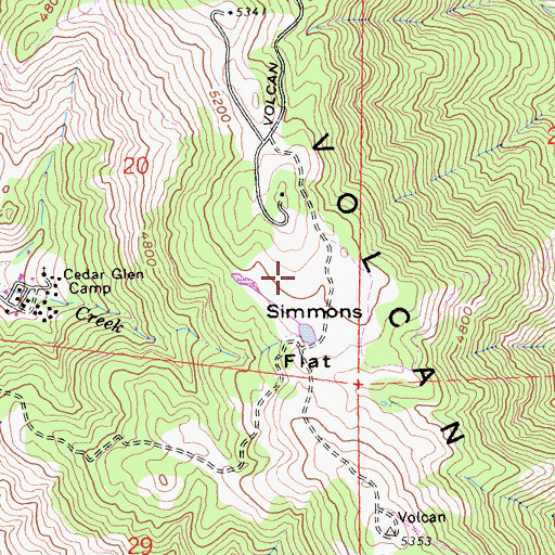 Topographic Map of Volcan Mountains Wilderness Preserve, CA