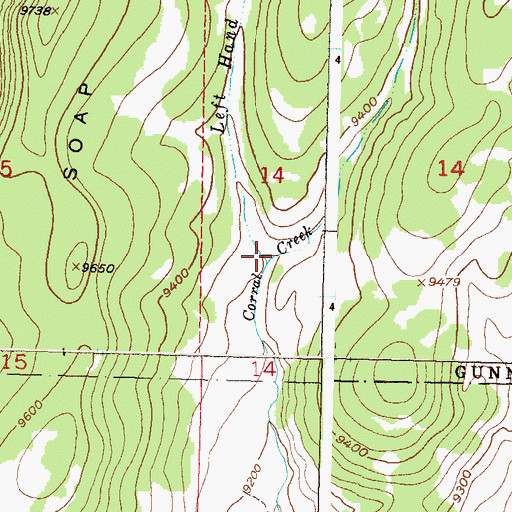 Topographic Map of Left Hand Corral Creek, CO