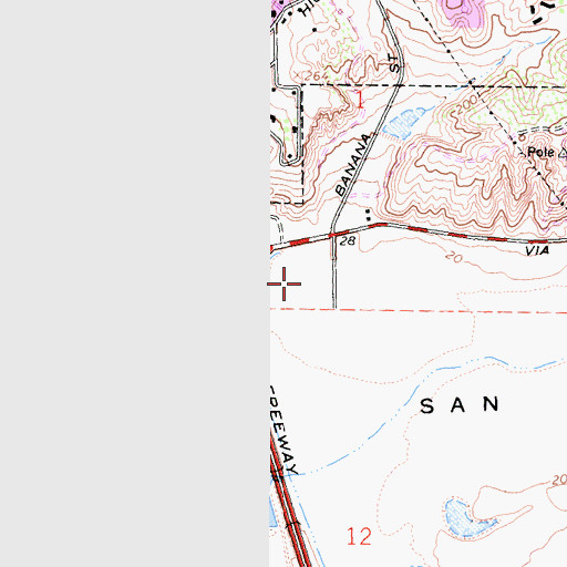 Topographic Map of Big Bear Shopping Center, CA