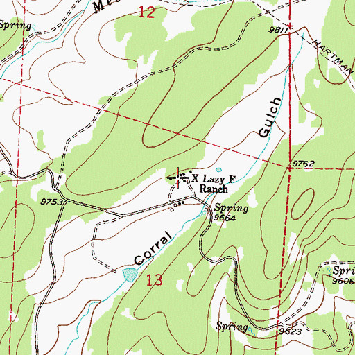 Topographic Map of X Lazy F Ranch, CO