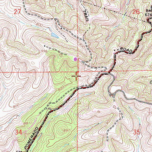 Topographic Map of Cypress Canyon Park, CA