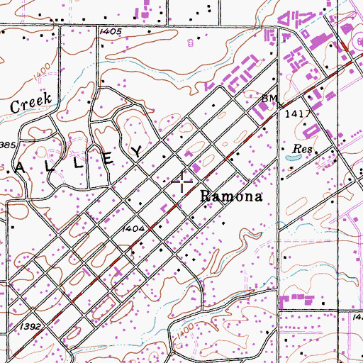Topographic Map of First Christian Church of Ramona, CA