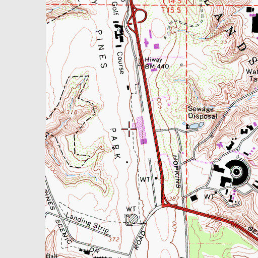 Topographic Map of Scripps Green Hospital, CA