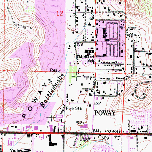 Topographic Map of Hilleary Park, CA