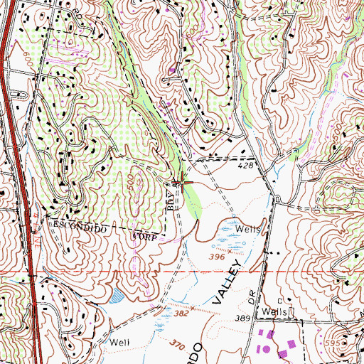 Topographic Map of L R Green Elementary School, CA