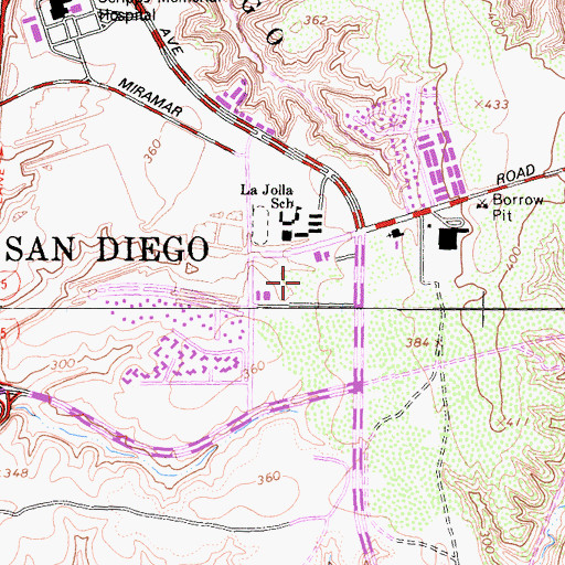 Topographic Map of Mandell-Weiss Eastgate City Park, CA