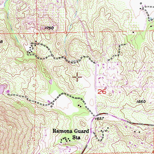 Topographic Map of Mount Woodson Country Club, CA
