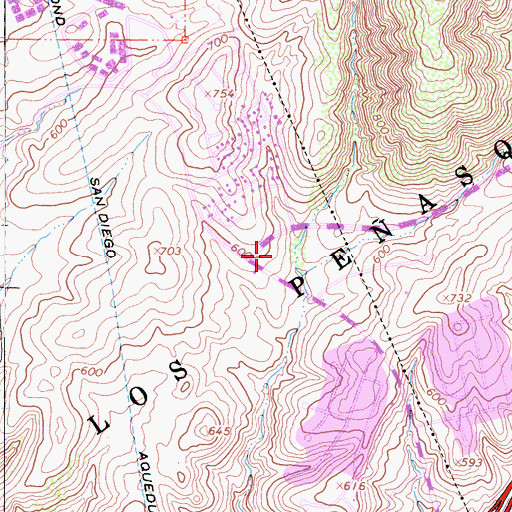 Topographic Map of Rancho Penasquitos Plaza Shopping Center, CA