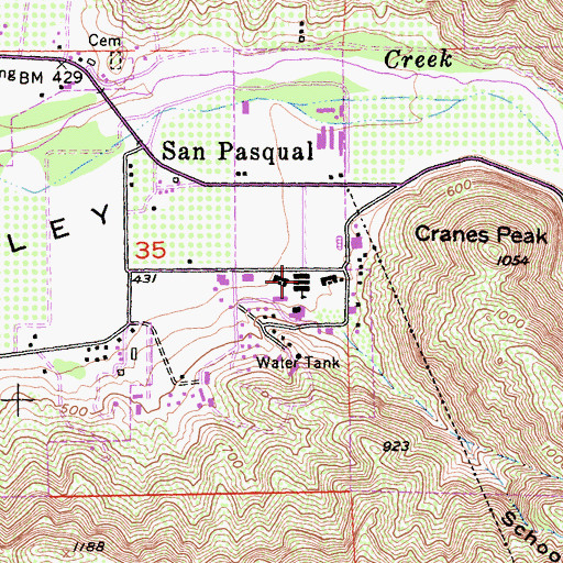 Topographic Map of San Pasqual Academy, CA