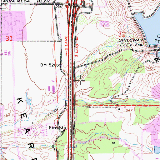Topographic Map of Scripps Ranch High School, CA