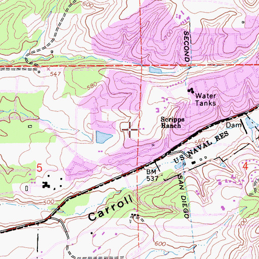 Topographic Map of Scripps Ranch Swim and Racquet Club, CA