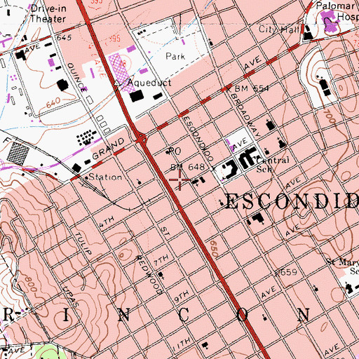 Topographic Map of Seventh Day Adventist Church, CA