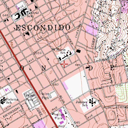 Topographic Map of The Christadelphians Church, CA