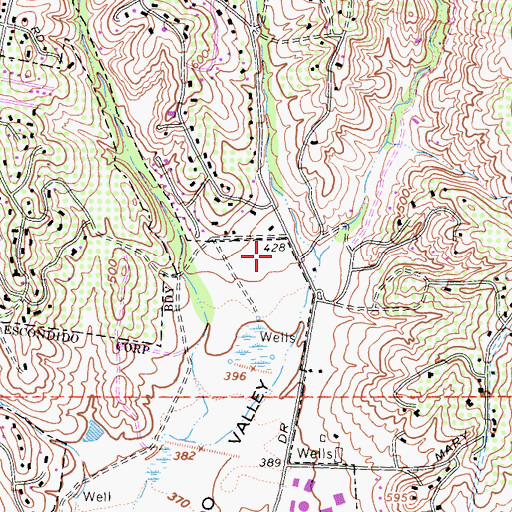 Topographic Map of Valley High School, CA