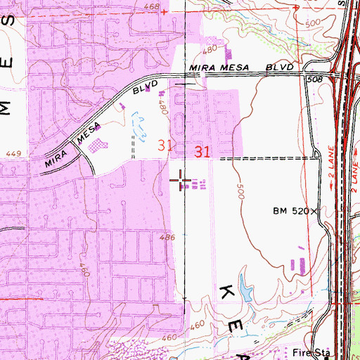 Topographic Map of Walker Elementary School, CA
