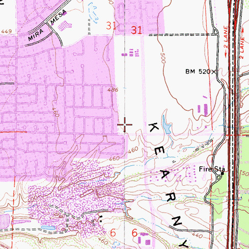 Topographic Map of Wangenheim Middle School, CA