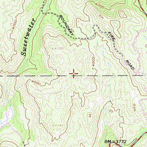 Topographic Map of Descanso Creek West Trail, CA