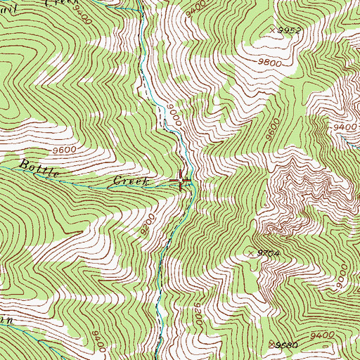Topographic Map of Bottle Creek, CO