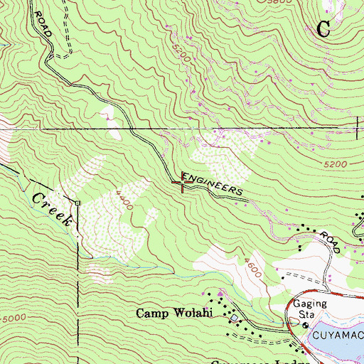 Topographic Map of Ditch Trail, CA