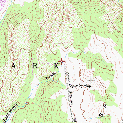 Topographic Map of Dyar Springs Trail, CA