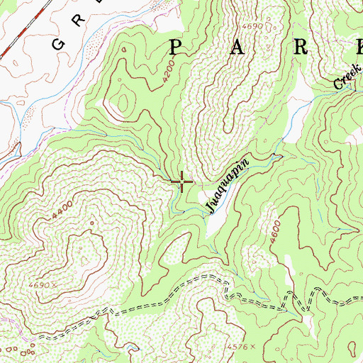 Topographic Map of Juaquapin Trail, CA
