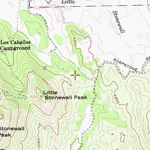 Topographic Map of Los Vaqueros Group Camp, CA