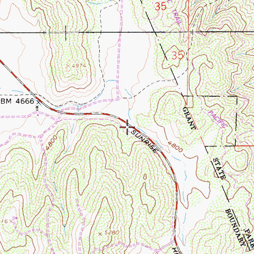 Topographic Map of Pedro Fages Monument, CA