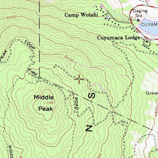 Topographic Map of Sugar Pine Trail, CA