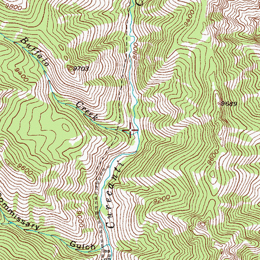 Topographic Map of Buffalo Creek, CO