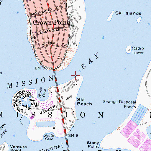 Topographic Map of Crown Point, CA
