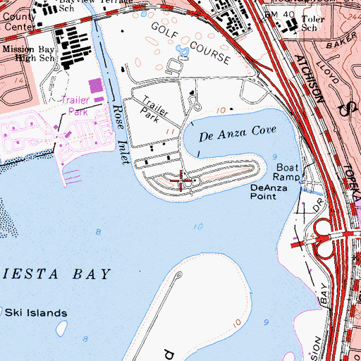 Topographic Map of De Anza Trailer Harbor, CA