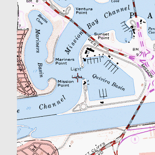 Topographic Map of Hospitality Point, CA