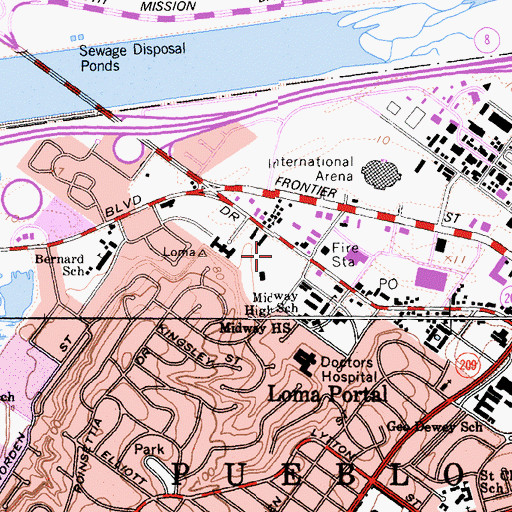 Topographic Map of Point Loma Plaza Shopping Center, CA