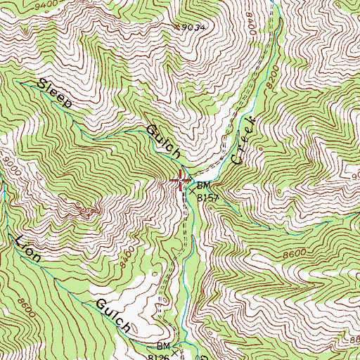 Topographic Map of Sleep Gulch, CO
