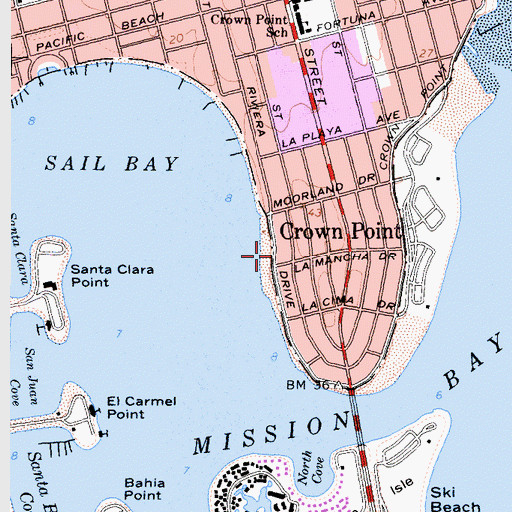 Topographic Map of Riviera Shores, CA