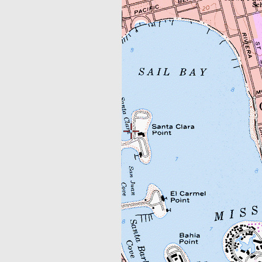 Topographic Map of Santa Clara Point Recreation Center, CA