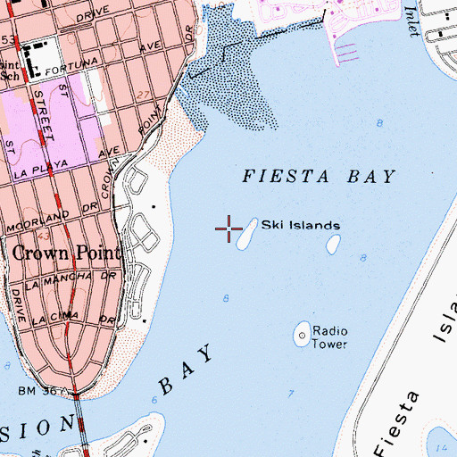 Topographic Map of West Ski Island, CA
