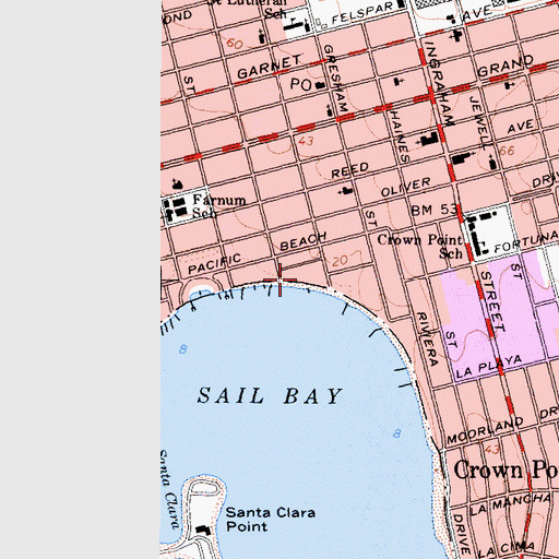 Topographic Map of Zlac Rowing Club, CA