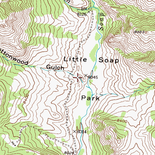 Topographic Map of Cottonwood Gulch, CO