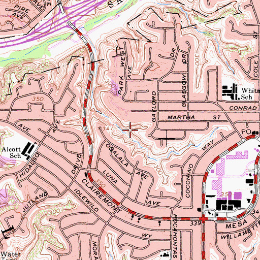 Topographic Map of Gershwin Park, CA