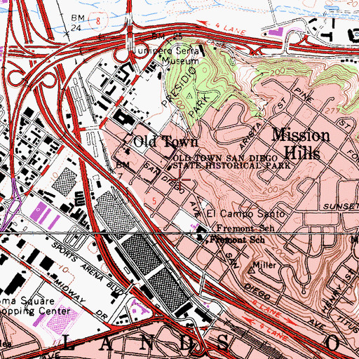 Topographic Map of American Presidents Museum, CA