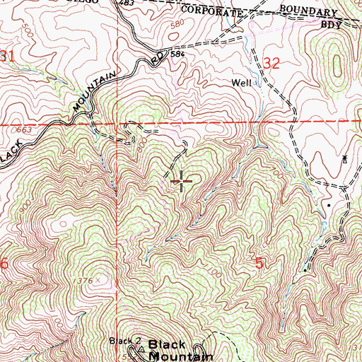 Topographic Map of Black Mountain Open Space, CA