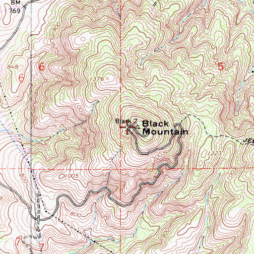 Topographic Map of Black Mountain Park, CA