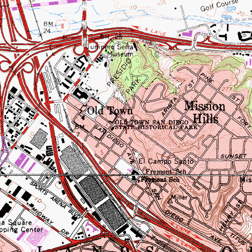 Topographic Map of Heritage County Park, CA