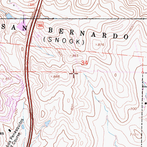 Topographic Map of Highland Ranch Elementary School, CA